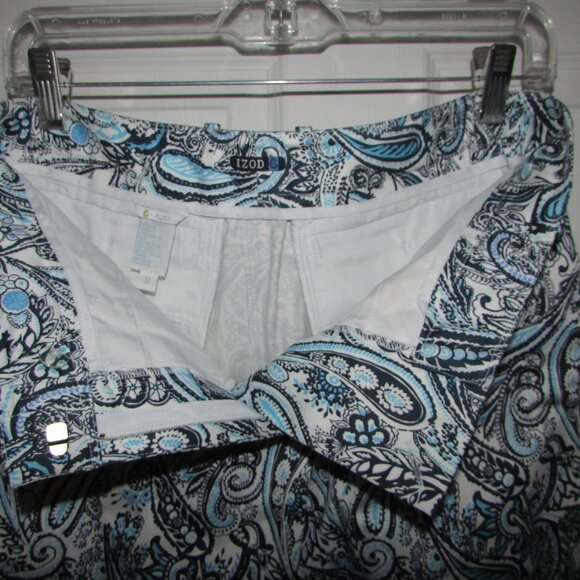 IZOD Blue Paisley G-Flex Capris - Sz 8 - NEW - Picture 4 of 9